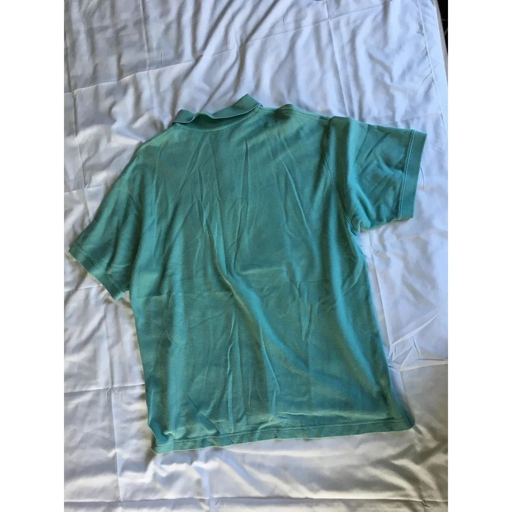 LL Bean Polo Shirt Mens Large Teal Green Pique Knit‎ Short Sleeve Golf Classic - Picture 5 of 12
